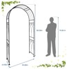 Metal Garden Arch, 86" H Garden Arch Arbor Trellis for Climbing Plants, Roses, Vines, Wedding Archway Decor for Lawn, Patio,Party, Backyard - 3 of 4