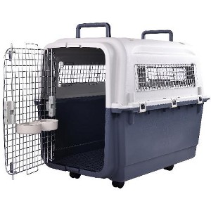 Lyngins Rolling Airline-Approved Plastic Dog Kennel, Sturdy Travel Dog Crate with Ventilation, Easy-Clean Design for Small/Large Pets, Pet Transport - 1 of 4