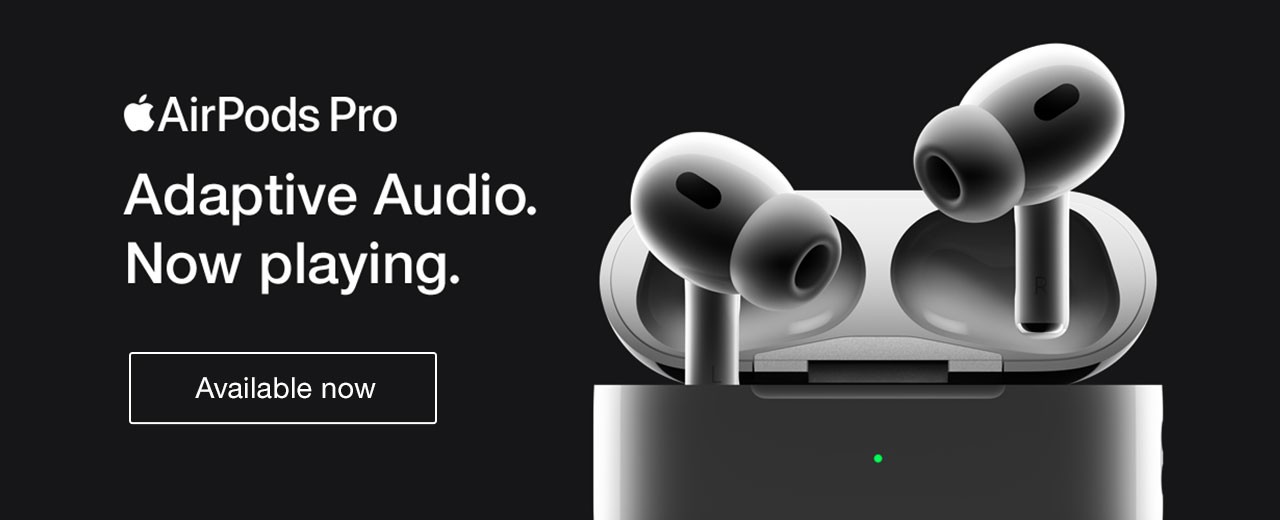 Apple AirPods Pro Adaptive Audio. Now Playing. Available now