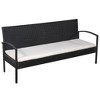 vidaXL 5 Piece Patio Furniture Set - Outdoor Poly Rattan Lounge Sofa & Coffee Table - Black, Cushioned & Water-Resistant - Garden/Deck/Patio - 4 of 4