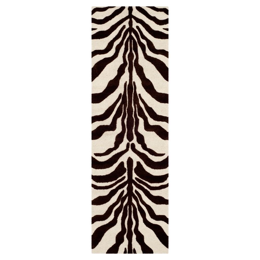 2'6inx8' Geometric Runner Ivory/Brown - Safavieh