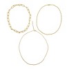 Adornia 14k Gold Plated Box Chain, Ball Chain, and Oversized Paper Clip Chain Necklace Set - 3 of 3