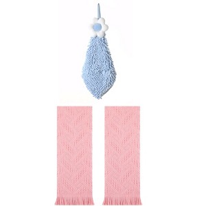 REGALWOVEN 3 Pcs Soft Absorbent Decorative Hand Towel for Bathroom, Kitchen, Hotel - 1 of 4
