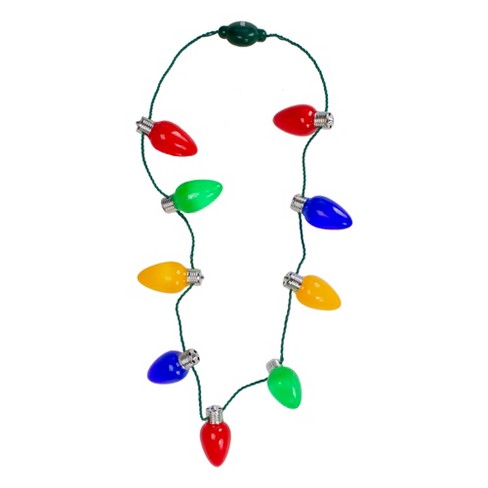 Light-Up Christmas Bulb Necklaces, Festive Holiday Necklaces