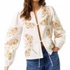 Women's Floral Embroidered Front Tie Top - lalavon - 2 of 4
