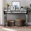 KIGFTSOD Black Mirror Console Table - Vintage Wood Grain Carving, Gorgeous for Entryway, Sofa & Living Room - 2 of 4