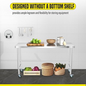 Stainless Steel Work Table，Commercial Prep Table with Open Base for Kitchen Restaurant Food Truck - 1 of 4