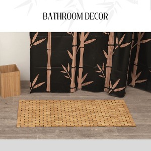 Evideco French Home Goods Natural Bamboo Bathroom Mat - Non Slip Bath Mat Foldable Duckboard - 1 of 4