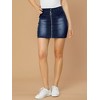 Allegra K Women's Zip Front Slim Fit High Waist Mini Denim Skirts - 2 of 4