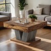 Hommoo 31.5" Modern Square Coffee Table Brown - 3 of 4