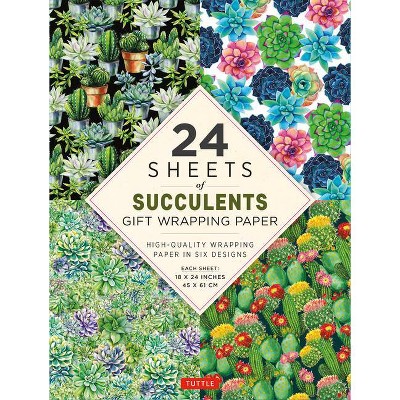 Succulents Gift Wrapping Paper - 24 Sheets - by  Tuttle Publishing (Paperback)