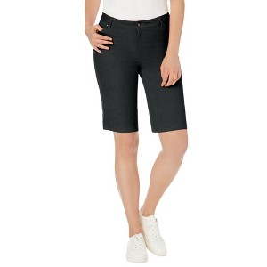 Jessica London Women's Plus Size True Fit Stretch Denim Bermuda Short - 1 of 4