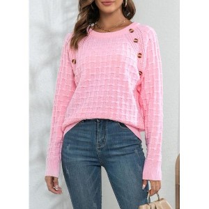 Women’s Casual Leopard Print Knitted Pullover Sweaters Long Sleeve Crew Neck Jumper Tops - 1 of 4