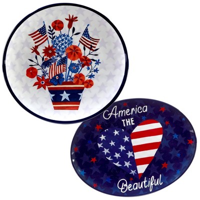 2pc Stars and Stripes Platter Set - Certified International