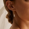 14K Gold CZ Dangle Earrings for Women – Trendy Dainty Threader Chain Drop Jewelry Gift - 4 of 4