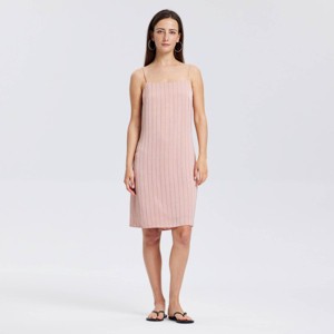 Women's Jacquard Knee length Slip Dress - A New Day™ Peach Orange