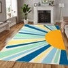 Washable Modern Colorful Rug Non Slip Low Pile Rug Soft Sun Accent Throw Floor Cover Foldable Indoor Carpet for Living Room Bedroom Playroom - 2 of 4