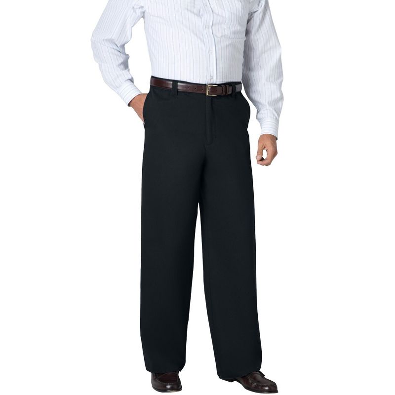 KingSize Men's Big & Tall Tall WRINKLE-FREE PANTS WITH EXPANDABLE WAIST, WIDE LEG, 1 of 2