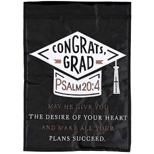 Dicksons FLAG-2139 Congrats Grad May He Give You The Desire Of Your Heart Black And White 13 x 18 Polyester Outdoor Decorative Garden Sidewalk Front - 1 of 2
