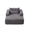 75-Inch Corduroy Lounge Sofa Chair, No Assembly, Plush Corduroy Fabric, High-Resilience Sponge, Fluffy Sleeper Chaise with Backrest Pillow - 4 of 4
