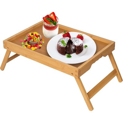 Attop Bed Tray Table with Folding Legs,Bamboo Breakfast in Bed for TV Table, Laptop Computer Tray,Eating,Snack Tray