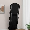 SEVOBAL Full Length Mirror with Flannel Fabric Wave Design Stand or Wall Mount for Bedroom Living Room, Black, 63"*24"*2.6" - 4 of 4