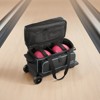 VEVOR Bowling Ball Bag, 2 Ball Double Roller Bowling Bag with Wheels, Featuring a Separate Compartment for Shoes (Up To US Size 16), Black - 2 of 4