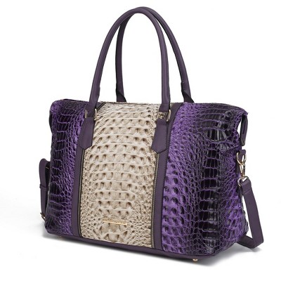 MKF Collection Raven Faux Crocodile-Embossed Women’s Duffle Bag by Mia K