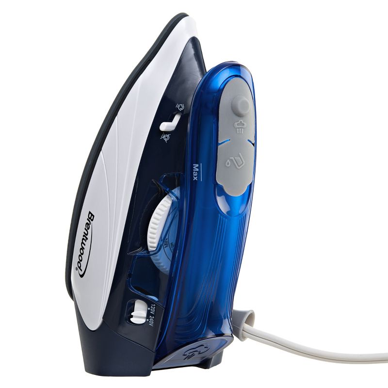 Brentwood 1100 Watt Dual Voltage Nonstick Travel Iron with Steam in Blue, 3 of 6