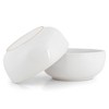 Elanze Designs Bistro Glossy Ceramic 8.5 inch Pasta Salad Large Serving Bowls Set of 2, White - 4 of 4