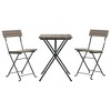 vidaXL Folding Bistro Set Grey PE rattan Small Foldable Bistro Set - 3 of 4