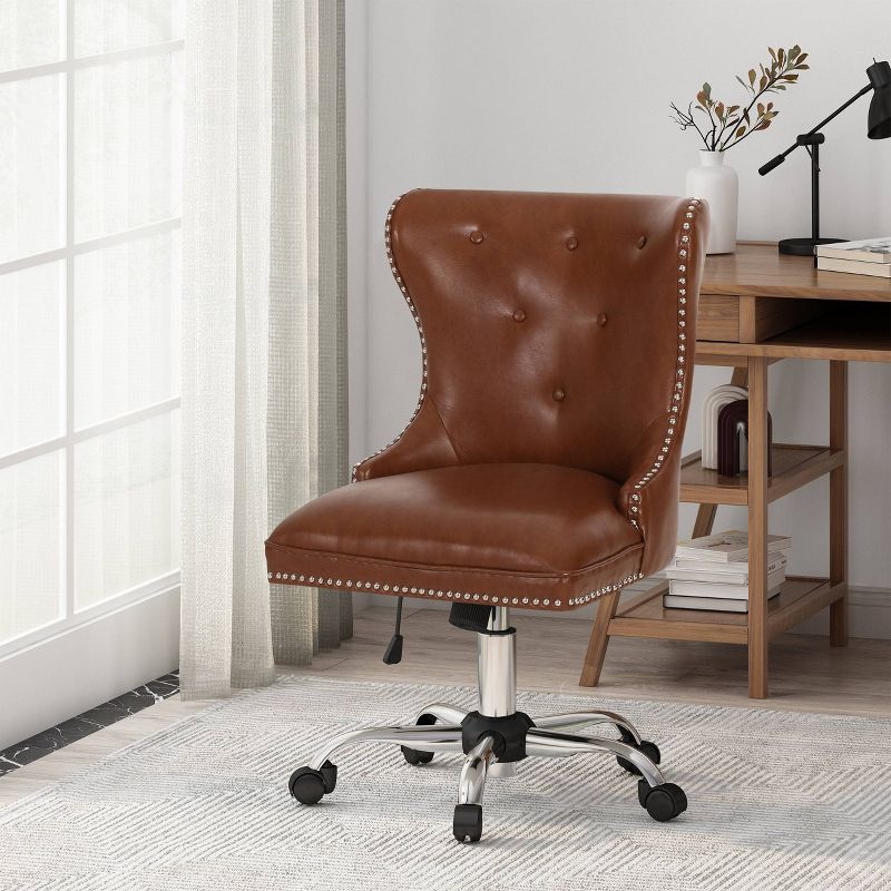 Bedell Contemporary Tufted Swivel Office Chair - Christopher Knight Home, 3 of 10