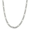 Black Bow Jewelry Men's 7.25 Sterling Silver Pave Flat Figaro Chain Necklace - 2 of 4