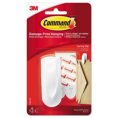 Command Spring Hook 1 1/8w x 3/4d x 3h White 1 Hook/Pack 17005ES