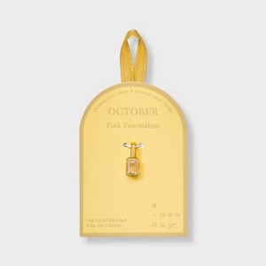 14K Gold Dipped Rectangle Birthstone Charm - A New Day™ - 1 of 2