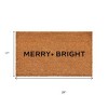 HomeRoots 17" X 29" Brown And Black Christmas Merry and Bright Outdoor Coir Door Mat - 3 of 4