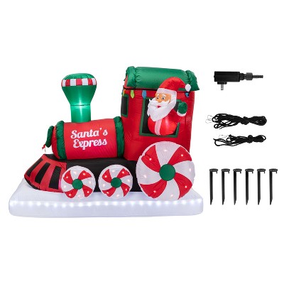 Mr. Christmas 6 ft. Red and Green Inflatable Santa's Express Train