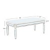Vintage Mirrored Coffee Table with Carved Accents, Rectangular Glass Center Table for Living Room, Finish Modern Tea Table-Maison Boucle - 4 of 4