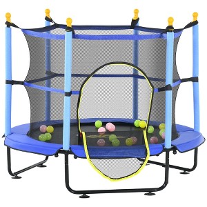 4.6' Trampoline for Kids with Safety Enclosure & Ball Pit - 1 of 4