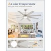 Arceso 72 Inch Farmhouse Ceiling Fan with Light & Remote, 8 Nickel Blades, Quiet DC Motor, Adjustable for Large Rooms - 4 of 4