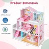 Costway Kids Wooden Dollhouse Playset with 5 Simulated Rooms & 10 Pieces of Furniture - 3 of 4