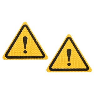 Unique Bargains Waterproof High-Visibility Warning Adhesive Reflective Triangle Labels 3.94" x 3.94" 2 Pcs - 1 of 4