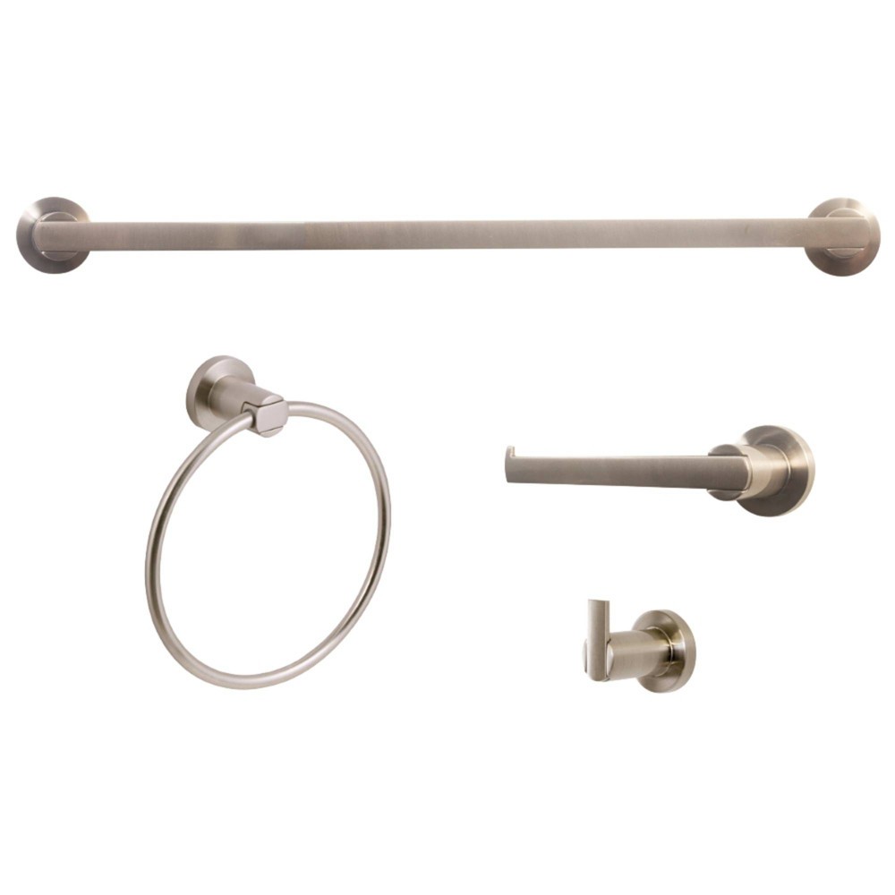 Photos - Other sanitary accessories Design House 4pc Eastport Bathroom Accessory Kit Satin Nickel -  LA 