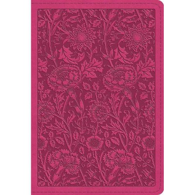 Large Print Compact Bible-ESV-Floral Design - (Leather Bound)