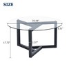 Modern Cocktail Table Round Glass Coffee Table, Base & Tempered Glass Top for Living Room, - 2 of 4
