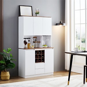 69'' Tall Kitchen Pantry Storage Cabinet, Kitchen Hutch Bar Cabinet with Microwave Stand, Wood Buffet Sideboard with Power Outlet for Dining Room - 1 of 4