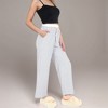Anna-Kaci Lounge Women's Striped Wide Leg Lounge Pants with Elastic Waistband Adjustable Drawstring and Relaxed Full-Length Fit - 3 of 4