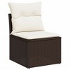 vidaXL 9 Piece Patio Sofa Set with Cushions - Brown and Cream without Storage - 4 of 4