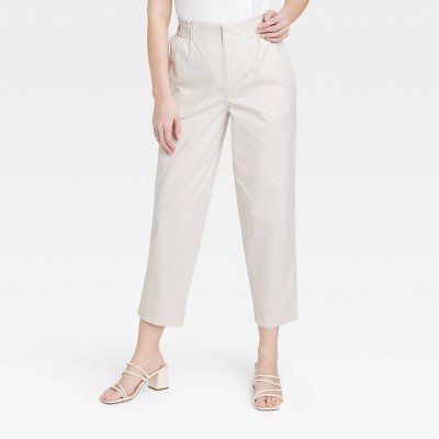 Women's High-rise Tapered Ankle Chino Pants - A New Day™ Tan L : Target