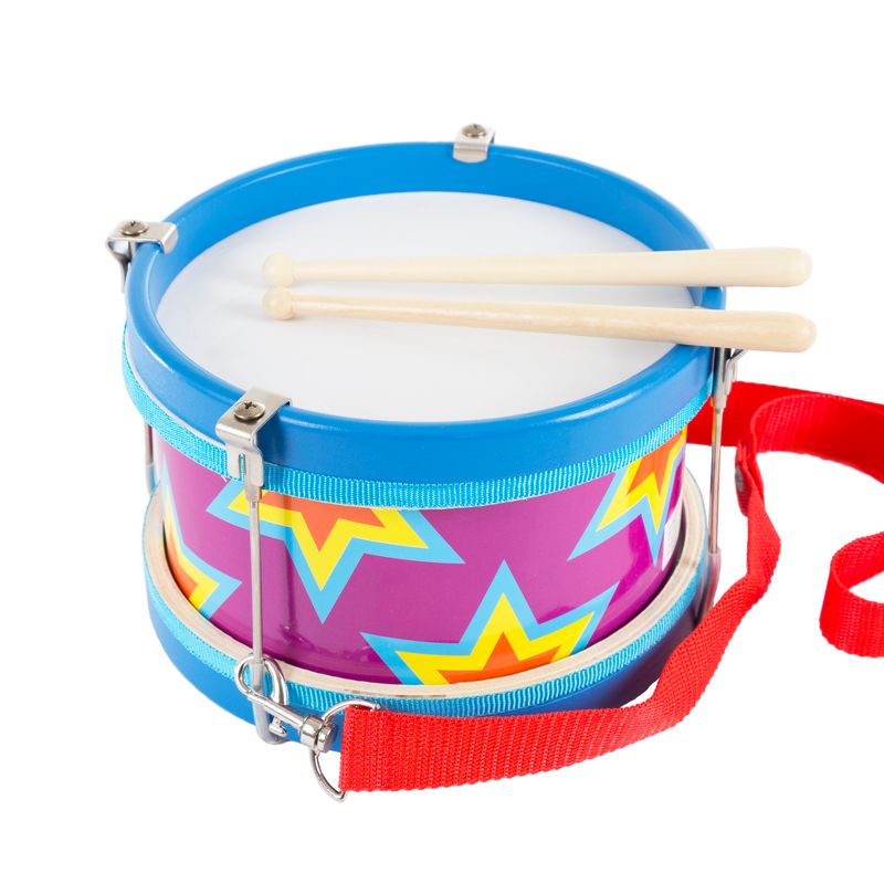 Double-sided Toy Marching Drum with Adjustable Strap and Two Wooden Drum Sticks by Hey! Play!, 3 of 7